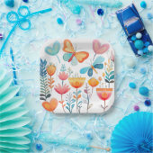 Butterfly Garden 1 Papieren Bordje (Feest)