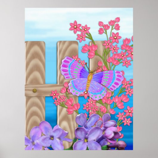 Butterfly Garden 3D Whimsey Poster (Voorkant)