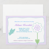 Butterfly Garden 5x7 Baby shower Uitnodiging (Voorkant / Achterkant)