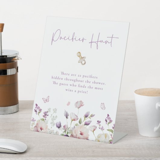 Butterfly Garden Baby shower Fopspeen Hunt Reclamebord Met Voetstuk (Insitu)