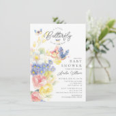 Butterfly Garden Baby shower Invitation Kaart (Staand voorkant)