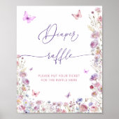 Butterfly Garden Baby shower Luier Raffle Poster (Voorkant)