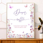 Butterfly Garden Baby shower Luier Raffle Poster