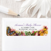 Butterfly Garden Baby shower Return Address Etiket (Insitu)