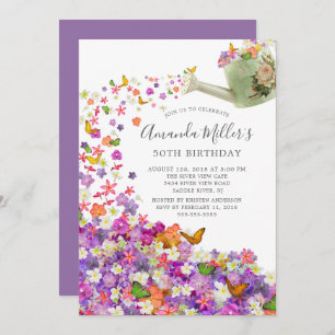 Butterfly Garden Birthday Party Invitation Kaart