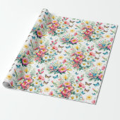 Butterfly Garden Bloom Cadeaupapier (Uitgerold)