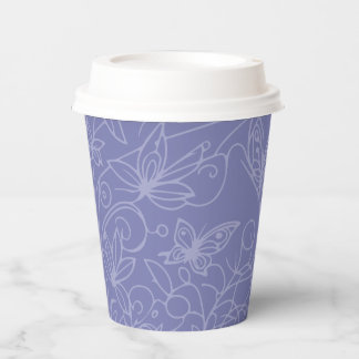 Butterfly Garden Blue Papieren Bekers