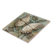 Butterfly Garden Botanical Faux Relief Tegeltje (Zijkant)