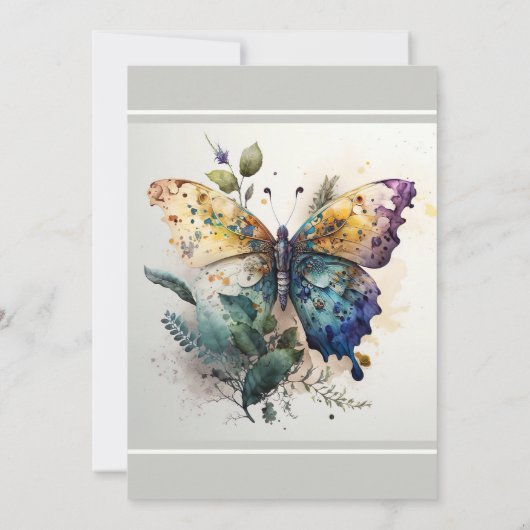  butterfly Garden Bridal Shower Kaart (Achterkant)