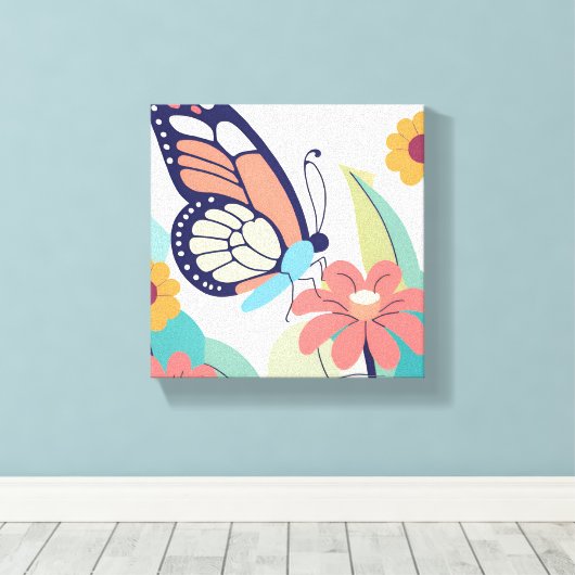 Butterfly Garden Canvas Afdruk (Insitu (Houten vloer))