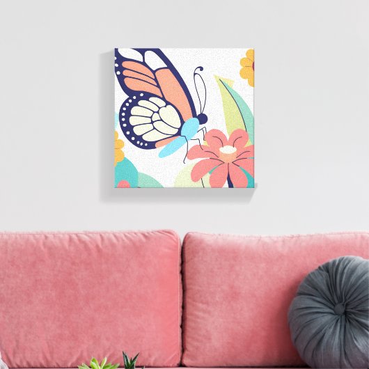 Butterfly Garden Canvas Afdruk (Insitu (Woonkamer))