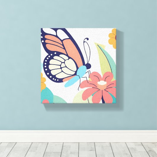 Butterfly Garden Canvas Afdruk (Insitu (Houten vloer))