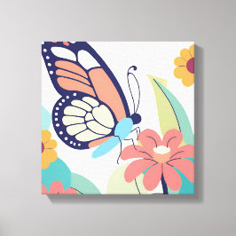 Butterfly Garden Canvas Afdruk