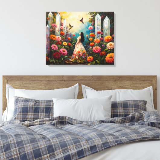 Butterfly Garden Canvas Afdruk (Insitu (Slaapkamer))