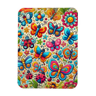 Butterfly Garden Cartoon Magneet