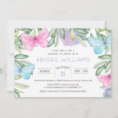 Butterfly Garden Classic Baby shower Invitation Kaart (Voorkant)