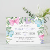 Butterfly Garden Classic Baby shower Invitation Kaart (Staand voorkant)