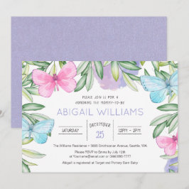 Butterfly Garden Classic Baby shower Invitation Kaart