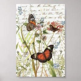  Butterfly Garden Collage Poster