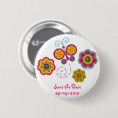 Butterfly Garden Custom Pinback Button (Voorkant /achterkant)