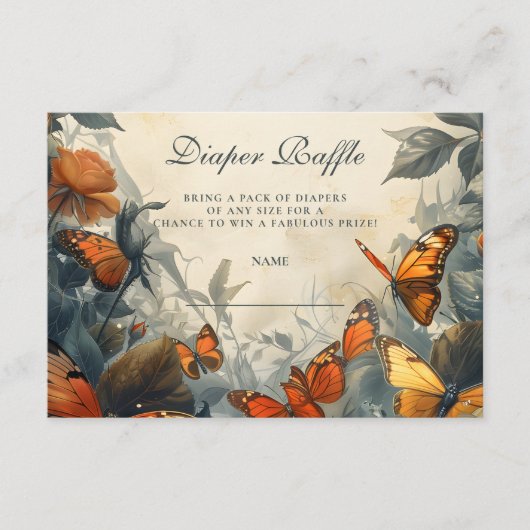 Butterfly Garden Diapper Raffle Informatiekaartje (Voorkant)