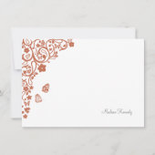 Butterfly Garden Dusty Peach Stripe Name Notitiekaartje (Voorkant)