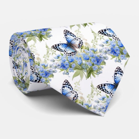 Butterfly Garden Elegant Patroon Stropdas (Opgerold)