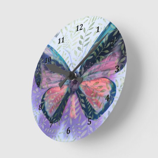 Butterfly Garden Fantasy Clock Ronde Klok (Hoek)