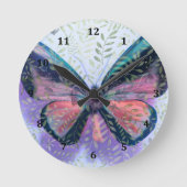 Butterfly Garden Fantasy Clock Ronde Klok (Voorkant)