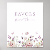 Butterfly Garden Favor Sign Poster (Voorkant)