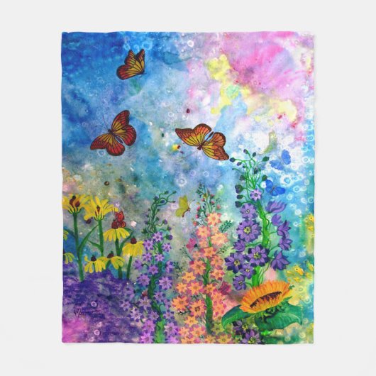 Butterfly Garden Fleece Blanket (Voorkant)