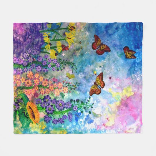 Butterfly Garden Fleece Blanket (Voorkant (Horizontaal))