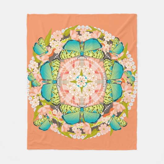 Butterfly Garden Fleece Deken (Voorkant)