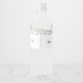 Butterfly Garden Floral Baby shower Waterfles Etiket (Achterkant)