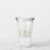 Butterfly Garden Flowers gepersonaliseerd Acryl Drinkbeker (Achterkant)