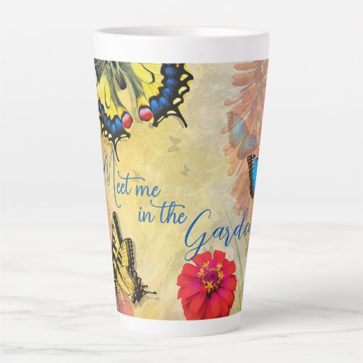 Butterfly Garden Gezegde Tall Latte Mok (Voorkant)