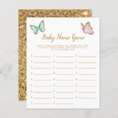 Butterfly Garden Gold Baby Name Shower Game (Voorkant / Achterkant)