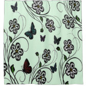 Butterfly Garden Green Douchegordijn (Voorkant)