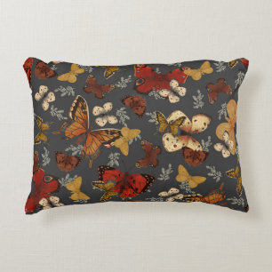 Butterfly Garden Grijs Achtergrond Patroon Accent Kussen