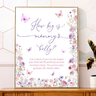 Butterfly Garden Hoe groot is mama's buik Poster