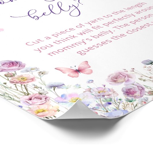 Butterfly Garden Hoe groot is mama's buik Poster (Hoek)