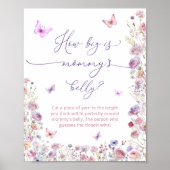 Butterfly Garden Hoe groot is mama's buik Poster (Voorkant)