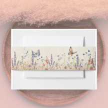 Butterfly Garden  Invitation Belly Band