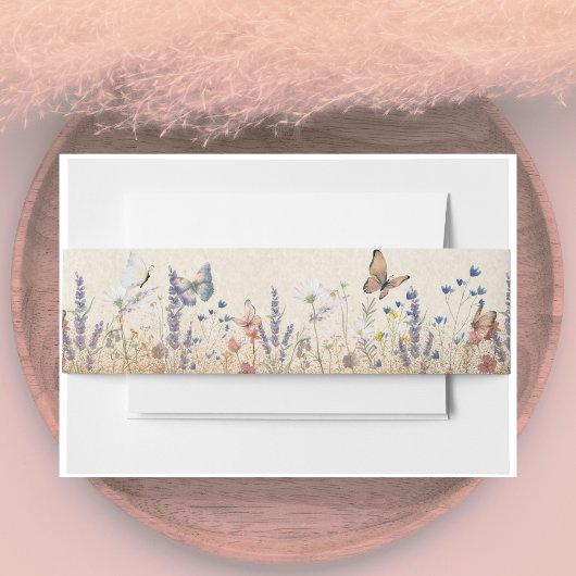 Butterfly Garden  Invitation Belly Band Uitnodigingen Wikkel