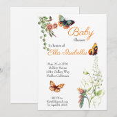 Butterfly Garden Invitation Kaart (Voorkant / Achterkant)