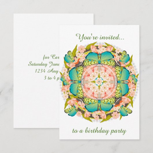 Butterfly Garden Kaart (Voorkant / Achterkant)