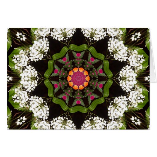 Butterfly Garden Kaleidoscope Note/Invitation Card (Voorkant Horizontaal)