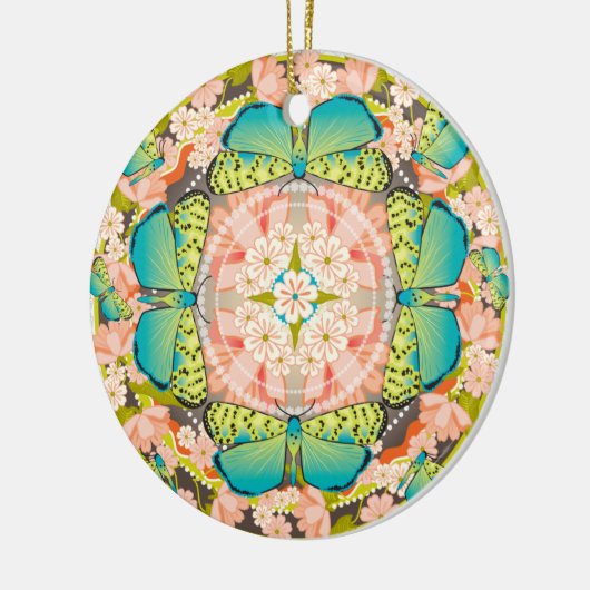 Butterfly Garden Keramisch Ornament (Links)