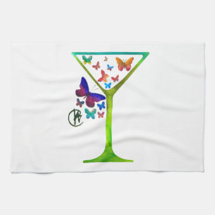 Butterfly Garden Martini Pop Art Keuken Handdoek