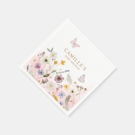 Butterfly Garden Meisje Baby shower Servet (Hoek)
